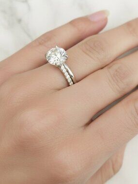 Engagement Ring and Wedding Band, Women's Ring Set, Diamond Ring, Imitation Ring